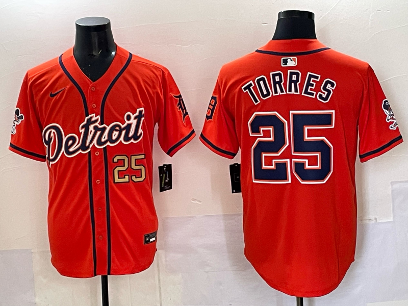 Men 2025 Detroit Tigers #25 Torres orange Game Nike MLB Jersey 01->philadelphia phillies->MLB Jersey